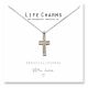 480503 - Life Charms - YY03 - Necklace Silver CZ Pave Cross