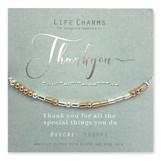 Life Charms - SM16- armband Secret Message - Thank You