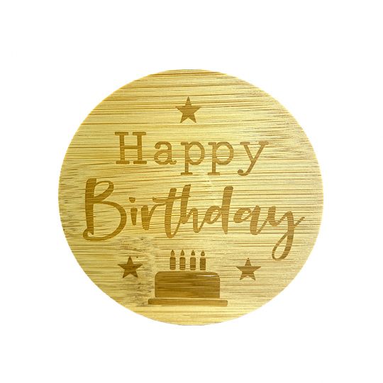 Bamboe deksel - Happy Birthday