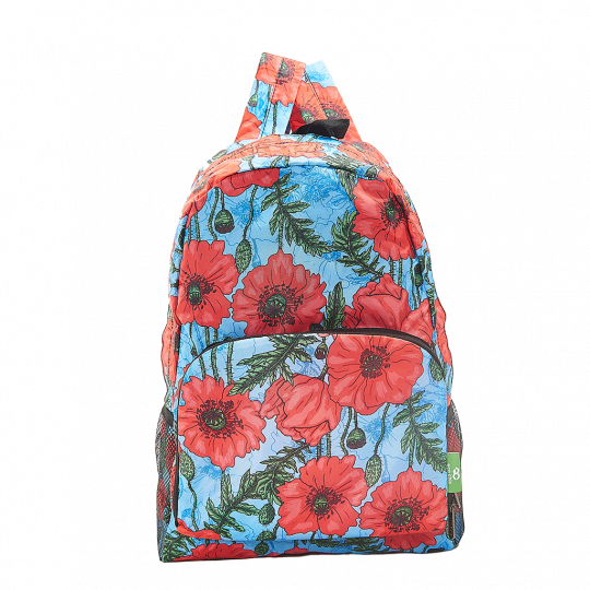 Eco Chic - Backpack - B09BU - Blue - Poppies 
