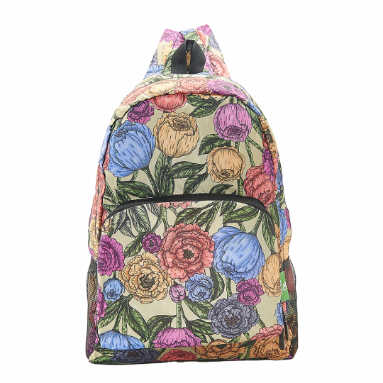 Eco Chic - Backpack - B11GN - Green - Peonies* 