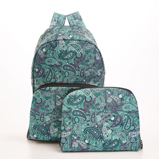 Eco Chic - Backpack - B36GN - Green - Paisley  