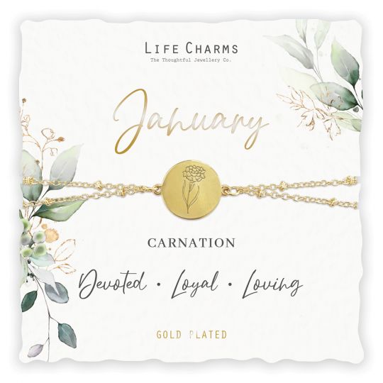 Life Charms - BF001 - Birthday Flower - armband - January