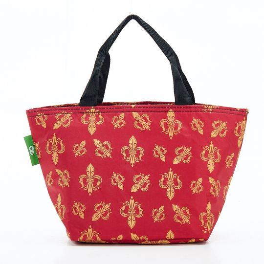 Eco Chic - Cool Lunch Bag - C05RD - Red - Fleur de Lys*