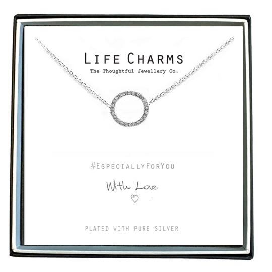 480452 - Life Charms - EFY052N - Necklace Silver Crystal Circle