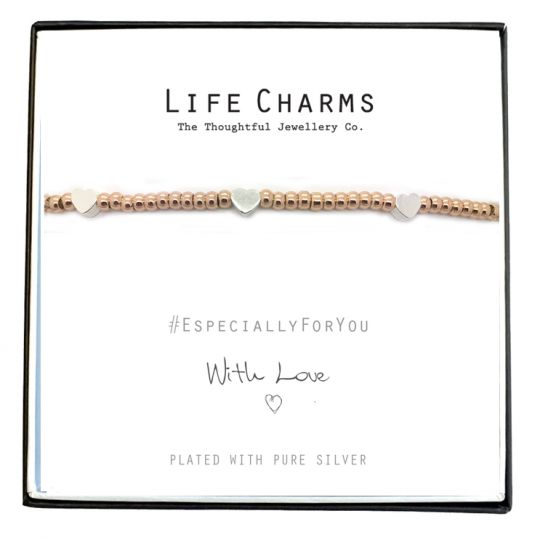 Life Charms - EFYENCOO4RG - Bracelet Rose Gold with silver heart