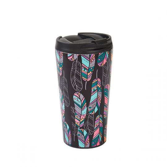 Eco Chic - The Travel Mug  (thermosbeker) - N11 - Black - Feather    