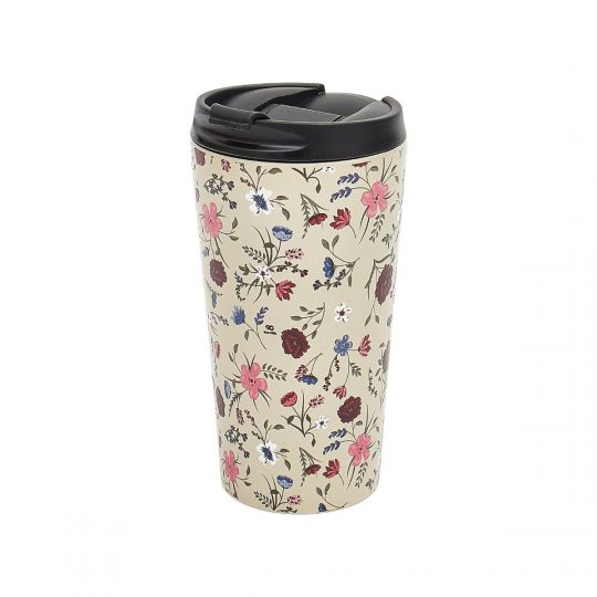 Eco Chic - The Travel Mug  (thermosbeker) - N29 - Beige Floral NIEUW