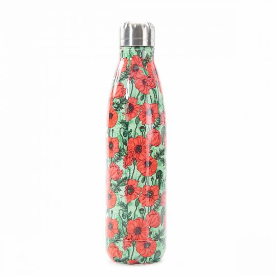 Eco Chic - Thermal Bottle (thermosfles)  - T14 - Green - Poppies