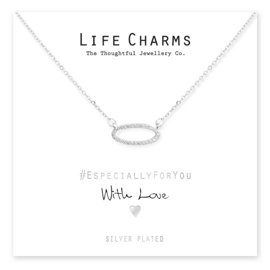 482007 - Life Charms - YY07SIL - Necklace Silver CZ Oval 
