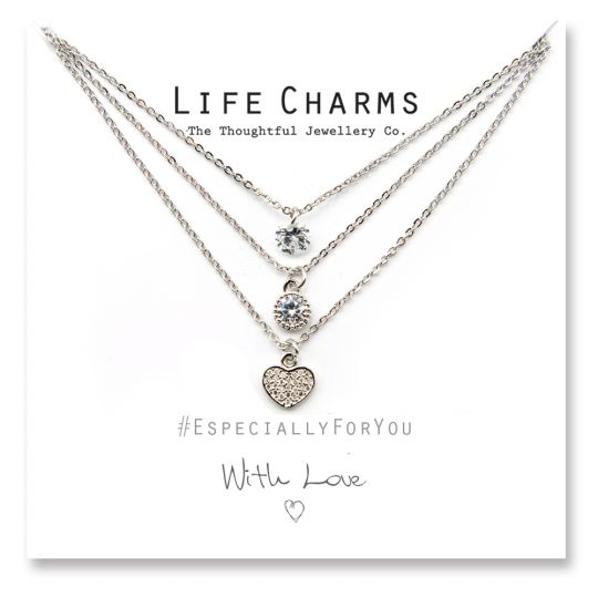 480517 - Life Charms - YY17 - Necklace 3 layer Heart Waterfall