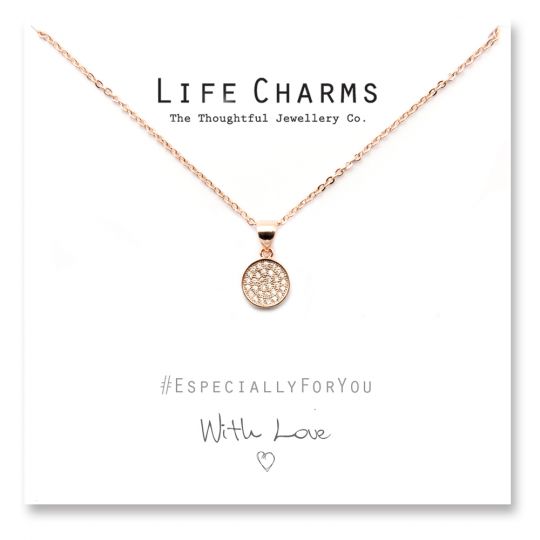 Life Charms - YY20 - Rose gold Pave Disc Necklace