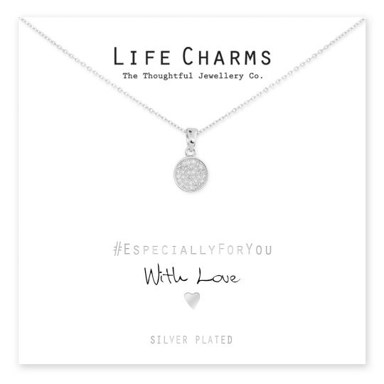 Life Charms - YY20 - Silver Pave Disc Necklace